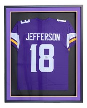 Justin Jefferson Signed Framed Custom Purple Pro Cut Football Jersey JSA - £386.28 GBP