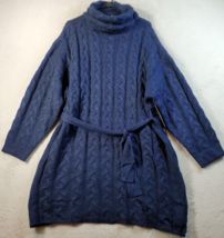 Lulus Sweater Dress Womens Large Blue Acrylic Long Sleeve Turtle Neck Dr... - $22.58