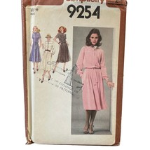 Simplicity Sewing Pattern 9254 Dress Pleated Skirt Misses Size 10 VTG 70s - £7.67 GBP