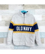 Old Navy Color Blocked Logo Graphic 1/4-Zip Pullover Sweatshirt Gray Boy... - $14.84