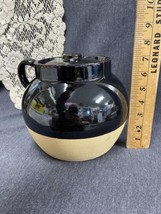 Vintage Large Stoneware Bean Pot With Lid 3 quart Marked On Bottom - $26.73