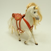 Disney Tangled Princess Rapunzel White HORSE Maximus with Glitter Mane &amp; Saddle - £9.36 GBP