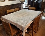 Vintage Hand-crocheted Tablecloth Appropriately 52”x64” Beige EUC - £57.88 GBP