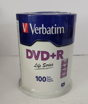 New 100 Verbatim 16X Dvd+R Life Series Logo 4.7 Gb Media Disc Spindle Sealed - £19.94 GBP