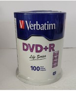 NEW 100 VERBATIM 16X DVD+R Life Series Logo 4.7 GB Media Disc Spindle SE... - £19.71 GBP