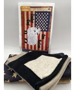 Sew Cherished One Nation Wool &amp; Burlap Flag Wall Hanging Quilting Kit NEW - $39.89