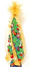 Christmas Tree Decorated School Days W/Maypole Ribbon Hand Crafted 28&quot; P... - £30.80 GBP