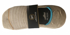 Sta-Cool Gold Toe Mens No Show Socks 4 Pair Light Beige Dark Beige Navy Gray - £14.60 GBP