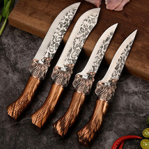 4 Pcs Forged Kitchen Chef Knife Set Stainless Steel Vegetable Fruit Knives - £43.07 GBP