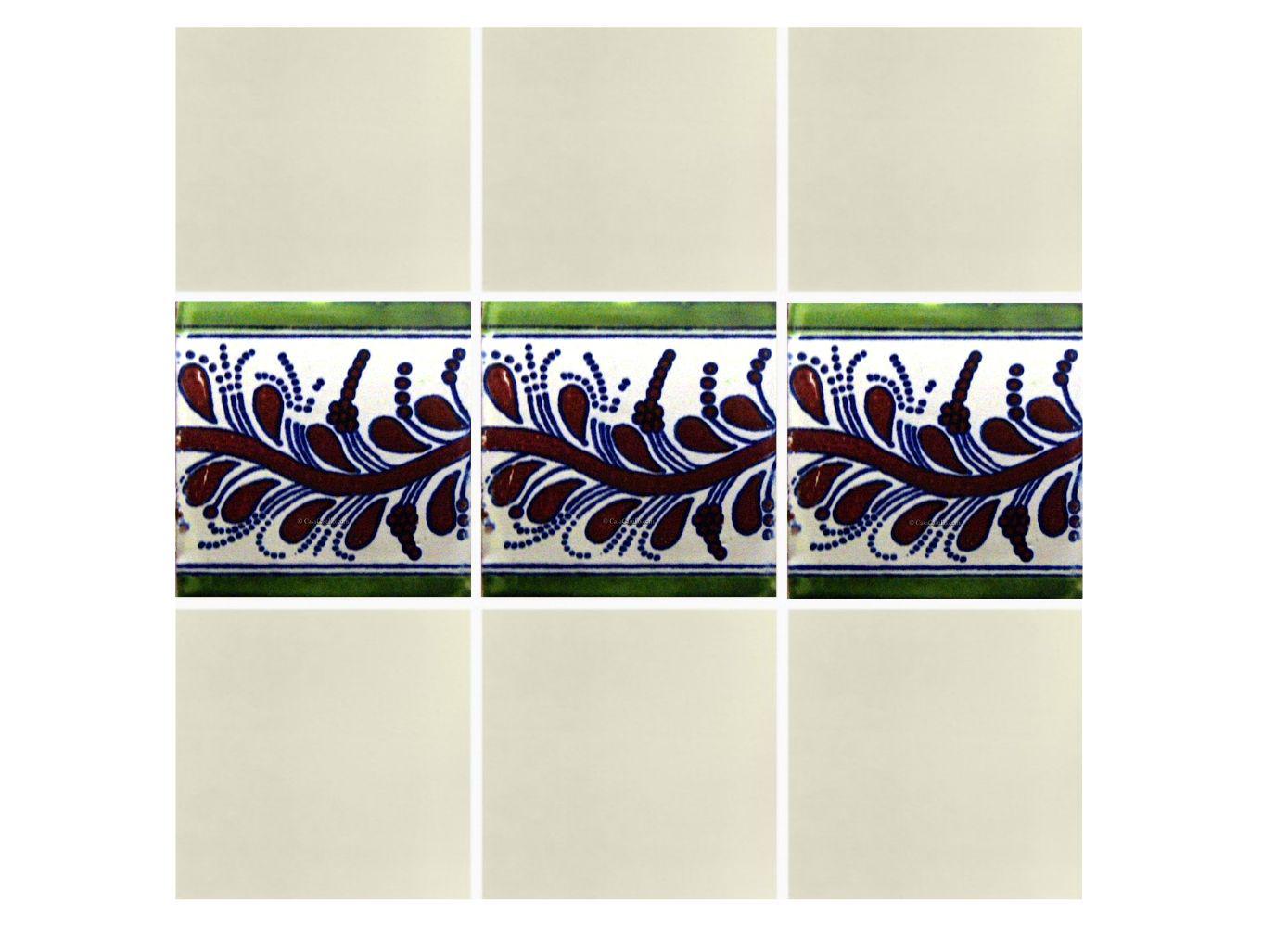 Mexican Talavera Ceramic Tiles Border Handcrafted - Romita - (you select... - $199.00