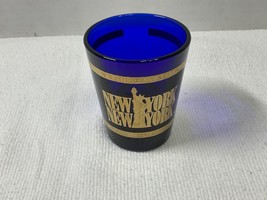 New York New York Las Vegas, NV Casino Cobalt Blue Souvenir Shot Glass - £7.79 GBP
