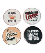 Set of 4 Marty Mummert Ceramic Coasters Diner Coffee Design Santa Barbar... - $15.69