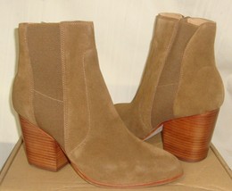 Soludos Emma Chestnut Suede Heeled Boots Women&#39;s Size US 9.5 NEW   - £62.96 GBP