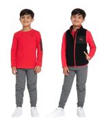 Puma Boys Girls Vest T-Shirt Jogger Red Multicolor 3-Piece Set Elastic W... - $64.12 CAD