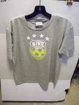 BOYS YOUTH KIDS NIKE SOCCER BALL GRAPHIC TEE T SHIRT GRAY NEW $25 052 - $16.99