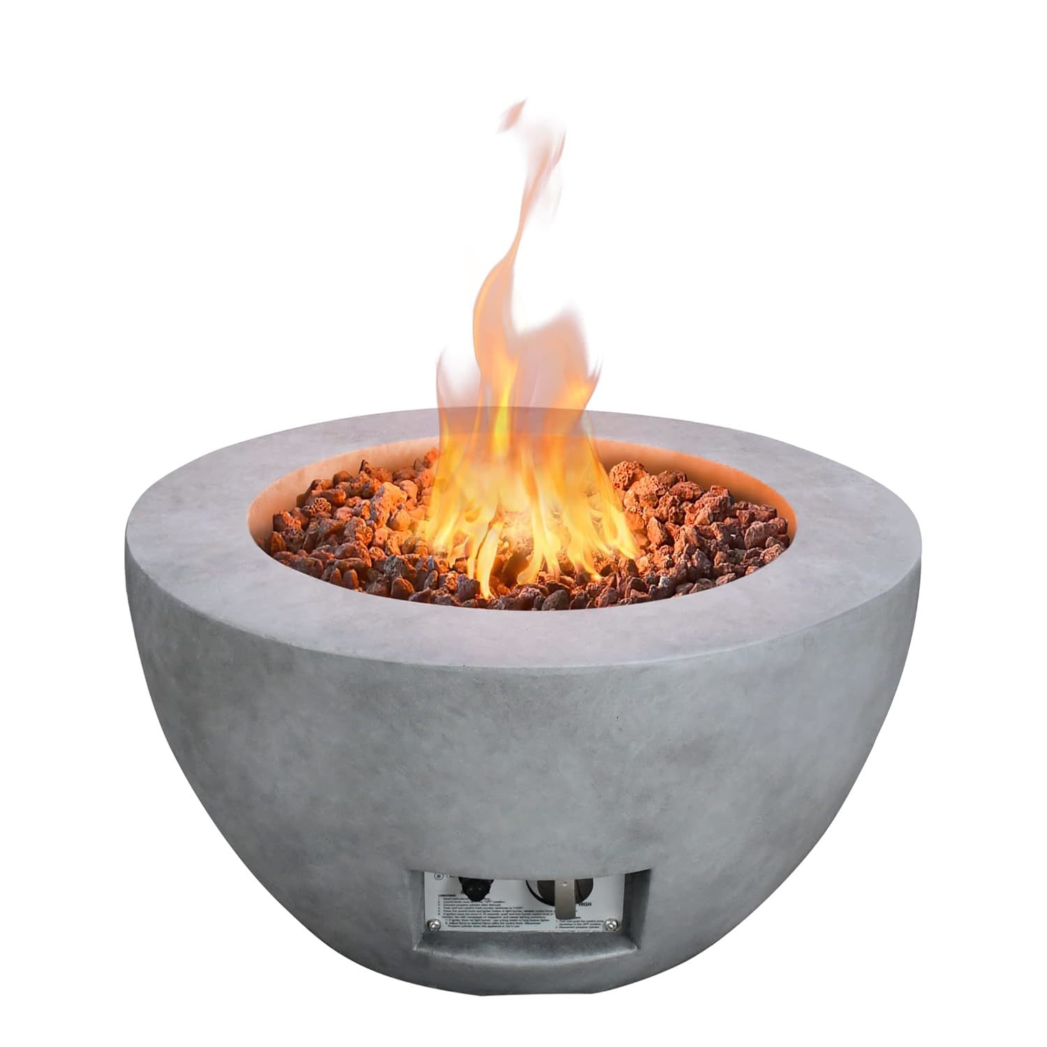 25 Inch Propane Fire Table, 50,000 Btu Large Concrete Fire Pit Table For Outdoor
