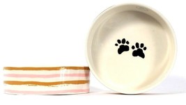 2 Count Park Life Designs 6.5&quot; Pet Bowl With Paw Prints - £23.97 GBP