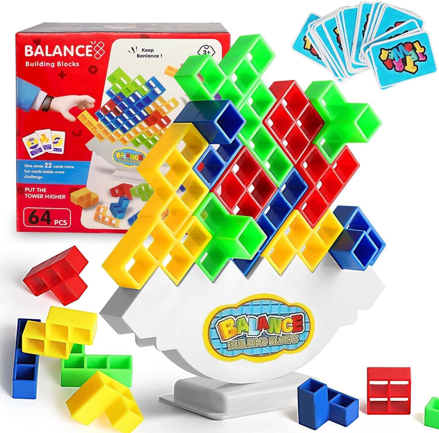 Primary image for 64Pcs Tetra Tower Game Stack Attack Board Game for Kids and Adults Fun Uzzle Fam