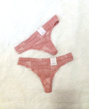 2 - Auden Women&#39;s Cotton Blend Thong Underwear Panties (Size M/8-10) Pin... - $116.15 MXN