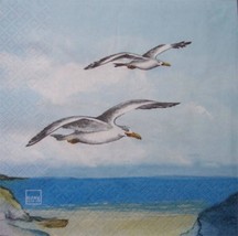 4pcs Decoupage Napkins, 33x33cm (13 inch), Flying Seagulls over Sea, Serviette - $4.50