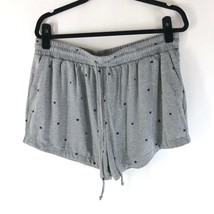 Bobeau Womens Lounge Shorts Pull On Elastic Waist Pockets Hearts Gray Si... - $14.49