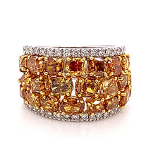 6.12ct Natural Fancy Yellow Color Diamonds Engagement Ring 18K Solid Gold - £13,605.06 GBP