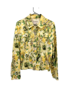 AMI Floral Jacket Womens L Used Yellow Green - $17.82