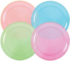 Party Dimensions Neon Mix 9&quot; Plates, Pack of 20 Assorted Neon Colored Plates, Pi - £7.60 GBP+