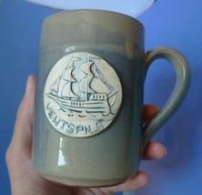 VTG Latvia Pottery VENTSPILS Coffee Tea Mug Cup Souvenir 3D Ship Ceramic... - £15.77 GBP