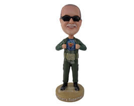 Custom Bobblehead Soldier Revealing His Chest Ready to Fight Crime - Careers &amp; P - £69.98 GBP