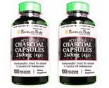 2X Activated Charcoal 260/520mg, 200 Capsules Digestive Aid Gas Bloating... - $17.90