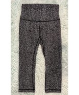 Lululemon Wunder Under Cropped Capri Leggings Size 6 Black White Blur Print - €24,07 EUR
