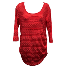 Jessica Simpson Womens Blouse Red Long Sleeve 2 Piece Keyhole Knit Maternity M - £15.17 GBP