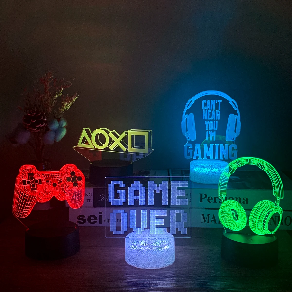 3D LED Gaming Setup RGB Lamp Gaming Room Lamp Decoration USB Powered Night Light - £15.99 GBP+