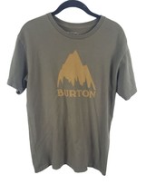 Burton Mens T Shirt Medium Green Short Sleeve Crew Neck Logo Casual Top - $9.49