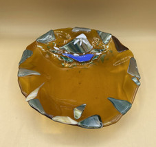 Mount Fuji Abstract Fused Art Glass Decorative Bowl - £28.48 GBP
