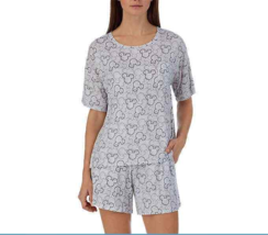 Disney 2 Piece Short Sleep Set Gray Mouse Ears Women&#39;s Sz S-XL NWT - $417.65 MXN