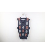 Vtg 90s Streetwear Womens Medium Linen Blend Argyle Diamond Knit Sweater... - $915.29 MXN