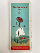 1956 AAA Southwestern US States Vintage 38x26in Road Map - £7.77 GBP