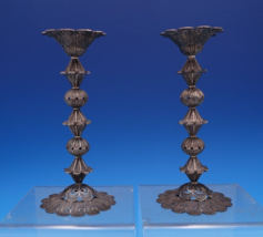 Judaica by Unknown .925 Silver Candlestick Pair Handmade 7&quot; x 3 1/4&quot; (#7... - £322.92 GBP