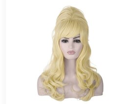 MORTICIA Blonde Curly Wig Beehive Vintage Women Wig Long Curly Updo Victorian Fe - £14.12 GBP