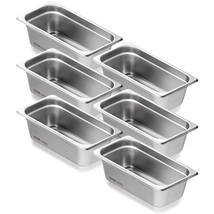 VEVOR 6 Pack Hotel Pans, 1/3 Size Anti-Jam Steam Pan,  Stainless Steel, ... - $33.99