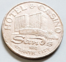 1982 SANDS Hotel &amp; Casino Atlantic City One Dollar Gaming Token, vintage - £10.95 GBP