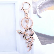 Fashion crystal keychain snake key ring bag pendant charm jewelry - $12.99
