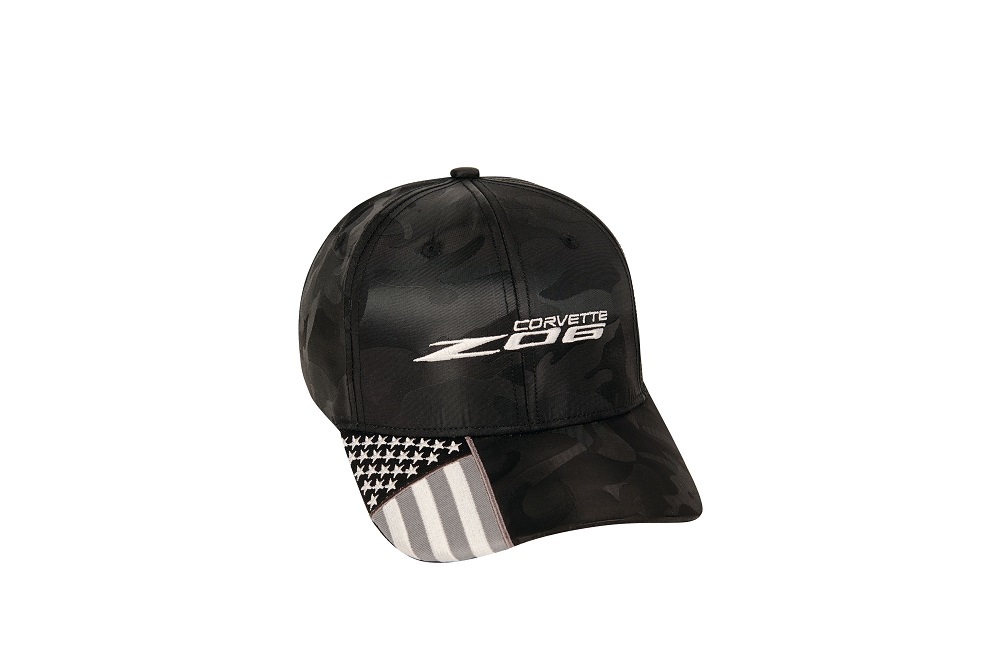 C8 Z06 Corvette American Flag Camo Black Hat - $29.99