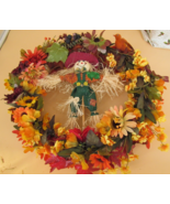 18&quot; Fall Halloween Harvest Wreath Handmade Scarecrow Floral Beautiful! - €49,65 EUR