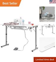 Rollaway II Compact Portable Folding Sewing Table, Silver/White - $254.81