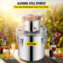 VEVOR 12L Water Alcohol Distiller 3GAL Copper Wine Making Boiler Multi H... - $81.95