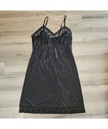 Vtg Sliperfection Black nylon &amp; lace full slip Sz 38 Made In The USA - €21,61 EUR