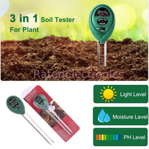 3 in 1 Soil Moister Tester Water pH Light Test Meter Kit Gardening Grass Plants - £9.58 GBP